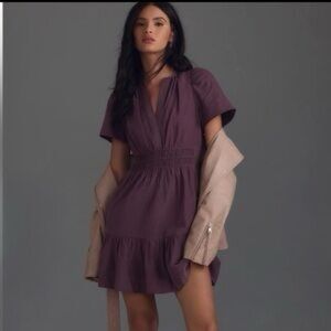 Anthropologie Elegant Corduroy Purple Women's Dress